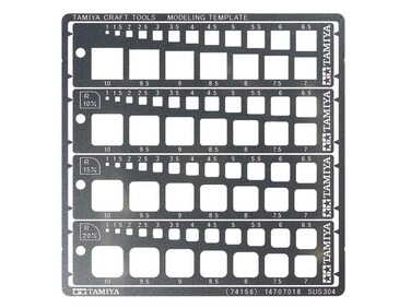 Tamiya 74156 Modelling Square Stencil 1-10 mm (4) Polyethylene Model Making Accessories