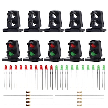 Evemodel 10 Sets Target Faces with LEDs Railway Dwarf Signal HO OO Scale 2 Aspects JTD21