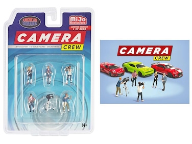American Diorama Camera Crew 6 Piece Diecast Figure Set (5 Figures, 1 Camera) Limited Edition to 3600 Pieces Worldwide for 1/64 Scale Models AD-76526MJ