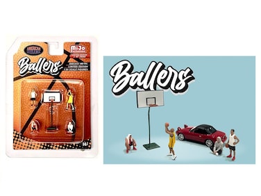 American Diorama Ballers 1:64 Metal Figures Set AD-76516MJ, for All 1:64 die cast Vehicle Display and Diorama