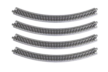 Kato USA Model Train Products Unitrack, 348mm (13 3/4") Radius 45-Degree Curve Track (4-Piece)