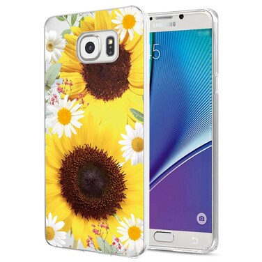 Yodueiv Phone Case for Galaxy Note 5, Samsung Note 5 Case for Girls Women, Soft Clear TPU Shockproof Protective Transparent Case Cover for Samsung Galaxy Note 5 (Sunflower)