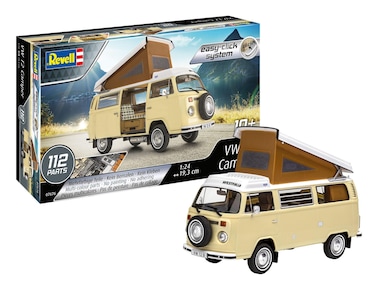 Revell Easy-Click 07676 VW T2 Camper 1:24 Scale Unbuilt/Pre-Coloured/Click-Together (Non-Glue) Plastic Model Kit