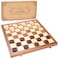 VAMSLOVE 14inch Checkers Folding Wooden Game Set, 8x8 Classic Checkerboard International Checkers Draughts Board 64 Square with Pieces Storage Slots (Instructions Included)
