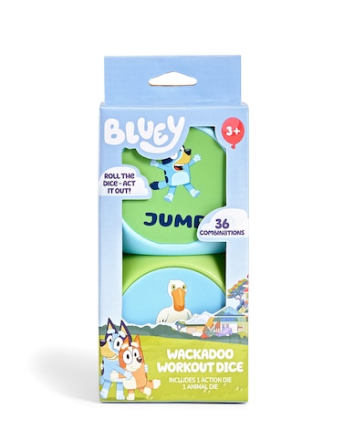 BLUEY Wackadoo Dice Imagination Act Out The Action Game   Family Game Night for All Ages   Creative and Engaging Fun for All Featuring Bluey and Bingo with 36 Unique and Silly Combinations