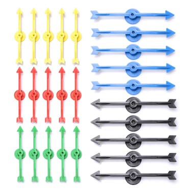 25 Pack 4-inch Arrow Spinners in 5 Colors for Home and Classroom Activities, Plastic Board Game Spinners