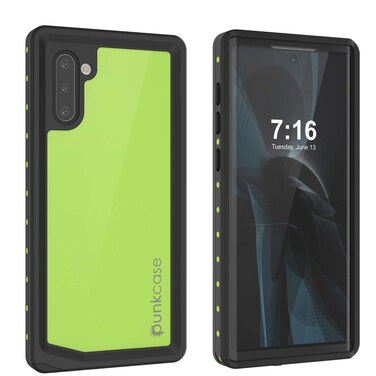 Punkcase Galaxy Note 10 Waterproof Case [StudStar Series] [Slim Fit] [IP68 Certified] [Shockproof] [Dirtproof] [Snowproof] Armor Cover Compatible with Samsung Galaxy Note 10 (2019) (6.3") [Green]