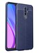 CruzerLite Case Compatible with Xiaomi Redmi 9 Case, Carbon Fiber Texture Design Cover Anti-Scratch Shock Absorption Case made for Xiaomi Redmi 9 (2020) (Leather Blue)