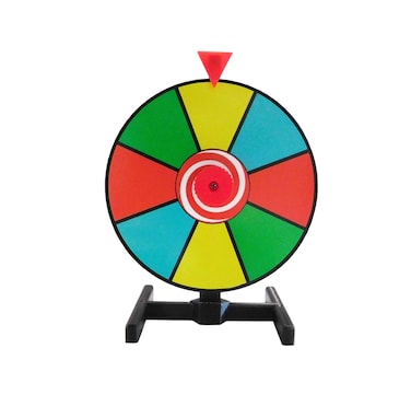 Miniature 6 Inch Dry Erase Spinning Prize Wheel with Desktop Stand