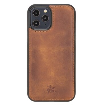 Venito Lucca Leather Case Compatible with iPhone 12 Pro Max (6.7 inch) &ndash; Extra Secure with Padded Back Cover (Antique Brown)