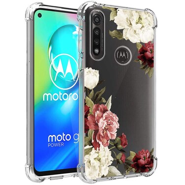 Vavies Case for Moto G Fast 2020, Motorola G Fast Phone Case for Girls Women, Slim Shockproof Clear Pattern Soft Flexible TPU Back Phone Protective Cover Cases for Motorola Moto G Fast(Blossom Flower)