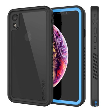 Punkcase for iPhone XR Waterproof Case [Extreme Series] [Slim Fit] [IP68 Certified] [Shockproof] [Snowproof] Armor Cover W/Built in Screen Protector for iPhone XR [Light Blue]