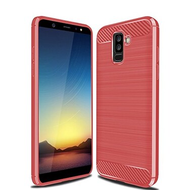 CruzerLite Case Made for Galaxy A6 Plus 2018 Case, Case Made for Galaxy A6+ 2018 Case, Carbon Fiber Shock Absorption Slim Case Made for Samsung Galaxy A6 Plus 2018 (Red)