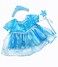 Blue Snow Princess Dress Like Frozen ELSA Teddy Bear Outfit Clothes with Wand and Tiara FITS 15" 16" fits Build a Bear