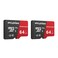 LaView 64GB Micro SD Card 2 Pack, Micro SDXC UHS-I Memory Card &ndash; 95MB/s,633X,U3,C10, Full HD Video V30, A1, FAT32, High Speed Flash TF Card P500 for Computer with Adapter/Phone/Tablet/PC