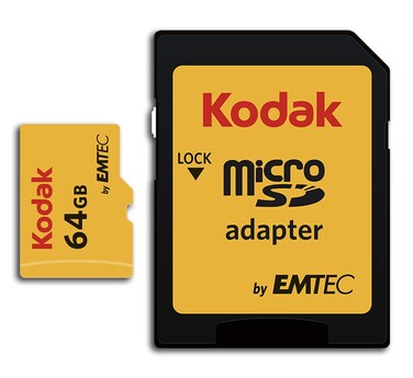 KODAK 64GB Class 10 UHS-I U1 MicroSDXC Card with Adapter 10x Write Speed