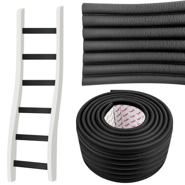 FMOACEN 6.6 FT Black Bunk Bed Ladder Pads PVC Soft Corner Protectors with Strong Adhesive, Stair Steps Cover for Foot Comfort