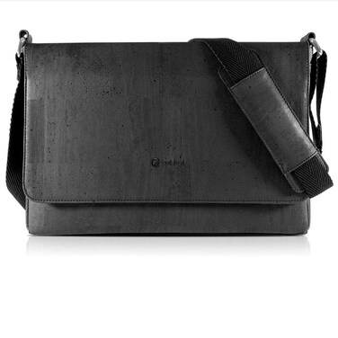 Corkor Cork Messenger Bag for Men &ndash; Men&rsquo;s Bag - Vegan Leather &ndash; Cruelty Free &ndash; Eco Friendly - Black