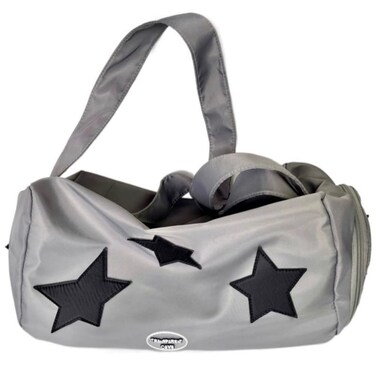 Gyaru Messenger Bag Star Canvas Handbag Party Club Punk Tote Bag Shoulder Bag Harajuku Bag Gyaru Fashion Bag (silvery)