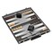Mainstreet Classics by GLD Products Pennsylvania Ave Backgammon Board Game Set , Black/White/Wood/Gry, 16 - 20 inches