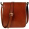 Time Resistance Italian Leather Messenger Bag for Men - Full Grain Crossbody, Tablet-Sized Shoulder Bag (Cognac Brown)