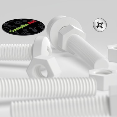 20 x White Pan Head Screws Polypropylene (PP) Plastic Nuts and Bolts, M3 x 20mm, Washers, (3/32 x 25/32 in)