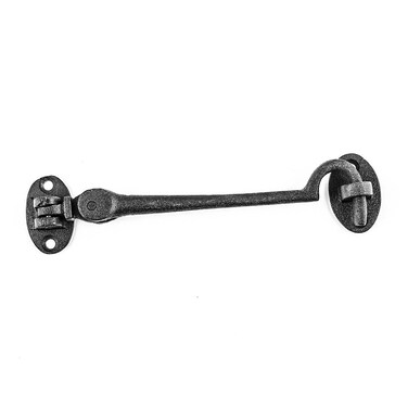Renovators Supply Manufacturing Door Latch Lock 6 in. Cast Iron Swivel Style Hook and Eye Latch for Door in Oil Rubbed Bronze Finish with Mounting Hardware
