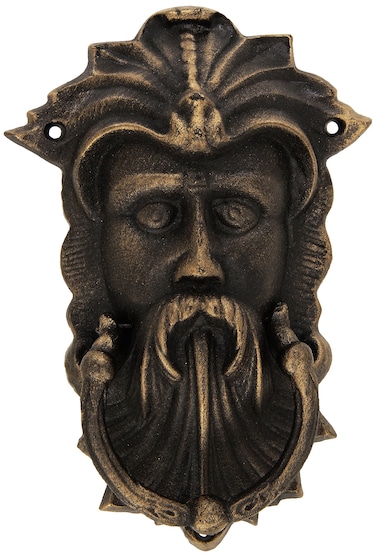 Design Toscano Sutherland House Greenman Authentic Foundry Iron Door Knocker, Bronze