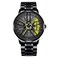Car Watches for Men,Waterproof Stainless Steel Japanese Quartz Wrist Watch Sports Men&rsquo;s Watches with Car Wheel Rim Hub Design (Yellow)