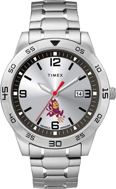 Timex Tribute Men's Collegiate Citation 42mm Watch &ndash; Arizona State Sun Devils with Stainless Steel Expansion Band