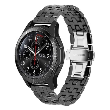 YISIWERA Removable 46mm for Galaxy Ceramic Black Watch Bands for Men Women Quick Release Watch Strap Compatible with Gear S3 Frontier Classic Galaxy 46mm Bands