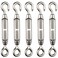 H&amp;S Stainless Steel Turnbuckle Wire Tensioner for Cables Wire - 5pcs - Heavy-Duty Eye Rope Cable Tension Set for Adjusting Length - M4 Stainless Steel Hook and Wire Strainer