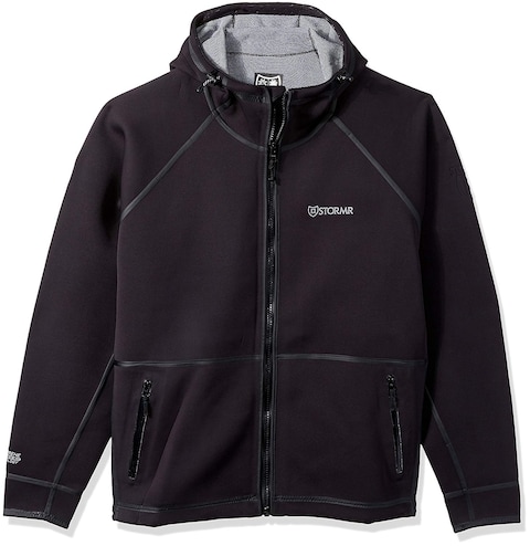 STORMR Men&#39;s Typhoon Neoprene Waterproof, Windproof, Warm, Comfortable, Maneuverability, Foul Weather Jacket, Perfect for Fishing, Sailing, Cycling, and Hunting, Black, XX-Large