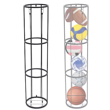 awagas 3 Layer Garage Ball Storage, Easier Access Ball Organizer, Space Saving Sports Equipment Basketball Racks for Balls, Soccer, Volleyball, Football Holder Storage for Garages, Yard, Gym, and Home