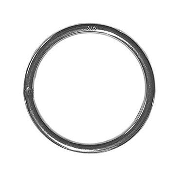 US Stainless Stainless Steel 316 Round Ring Welded 6mm x 80mm ID (1/4" x 3 3/16") Marine Grade