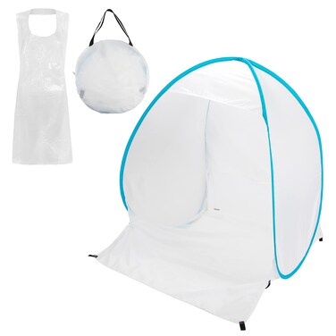 Portable Paint Tent for Spray Painting, Small Airbrush Pop-up Shelter Booth Station Complete with Storage Bag and 3 Disposable Aprons