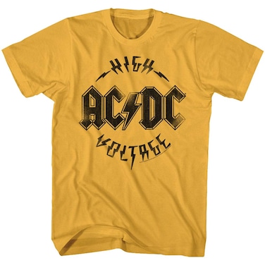 American Classics ACDC Heavy Metal Rock Band High Voltage Distressed Ginger Adult T-Shirt (Large)
