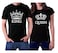 King Queen Shirts Set for Couples Matching T-Shirts Men 3XL / Women XL Black