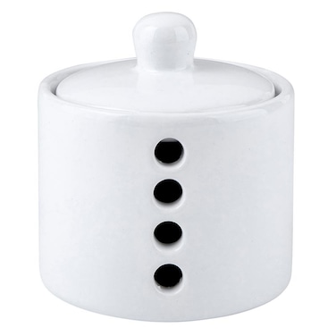 Santa Barbara Design Studio Garlic Keeper Modern Ceramic Countertop Garlic Storage Container, 4" x 3.75", White