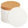 12 Round Unglazed Ceramic Tiles for Crafts with 12 Cork Pads for DIY Coasters, Acrylic Pouring, Alcohol Ink, White Blank Coasters for Painting, Art Projects (4.2 in)