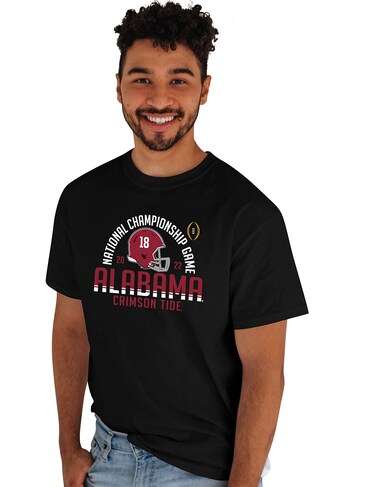 Blue 84 Men's Standard NCAA Officially Licensed Alabama Crimson Tide National Championship T-Shirt 2021-2022, Black, Medium
