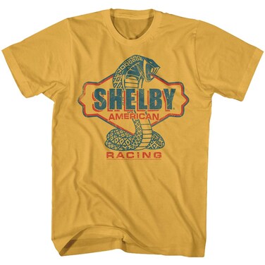 American Classics Carroll Shelby Vintage Racing Cobra Snake American Race Car Adult Graphic T-Shirt Ginger