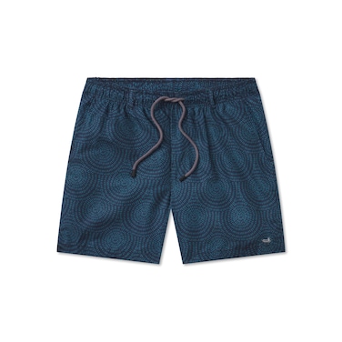 Southern Marsh Bodrum Straits Lined Swim Trunks, Navy &amp; Mint, Large