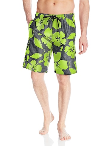 Laguna Men's Hibiscus Dude E-Board, Heather/Highlighter, Medium