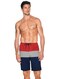 Reebok Men's Swimwear 9" Tab Volley Blockhead UPF 50+ Athletic Swim Shorts Bathing Suit Trunks, Primal Red, Small