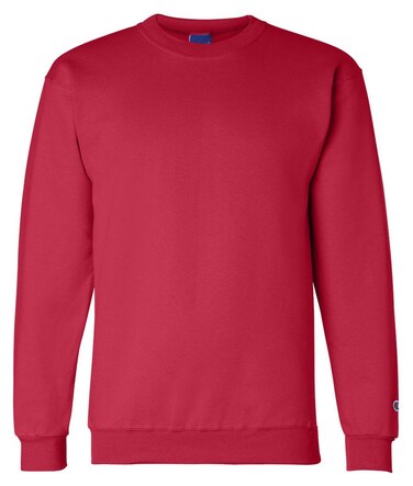 Champion 9 Oz, 50/50 Crew, Red, L, Red, Size Large