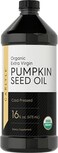 Carlyle Pumpkin Seed Oil 16oz Organic Cold Pressed   Extra Virgin   Vegetarian, Non-GMO, Gluten Free   Safe for Cooking   Great for Hair and Face