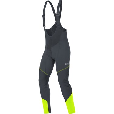 GORE WEAR Mens C3 Gore Windstopper Bib Tights+ Black/neon Yellow XS