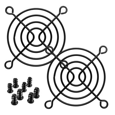 80mm Black Fan Grill (2 Pack)