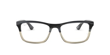 Ray-Ban RX5279 Square Prescription Eyeglass Frames, Grey Horn Gradient Grey/Demo Lens, 55 mm